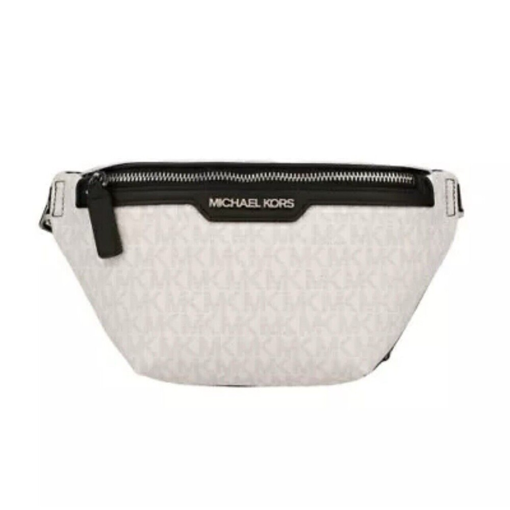 MICHAEL KORS Bright White Mini Belt Monogram Bag